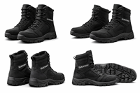 Botas Tácticas para Hombre, Negras, Duraderas, de Caña Alta, Calzado Resistente para Trabajo y Senderismo, Quickway