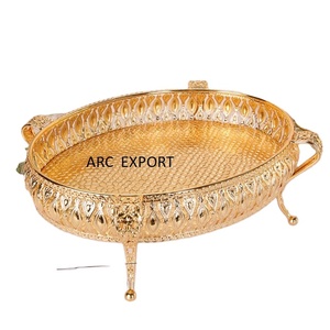 หรูหราการออกแบบล่าสุด Ware โบราณให้บริการถาดแฟนซีใหม่ที่มีสไตล์ด้วยโลหะสีทองใหม่สไตล์การออกแบบ - Product Image 1