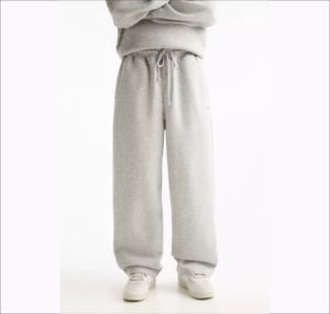 Pantalones Deportivos Anchos Personalizados con Logotipo Desgastado, Pantalones Deportivos Anchos de Felpa Francesa para Hombre, Pantalones Deportivos Apilados - Product Image 1