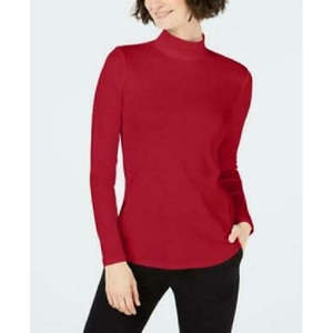 Cardigan Casual da Donna Charter Club con Stampa Floreale in Cotone, Collo Alto, Taglia Grande, Colore Rosso, per l'Autunno - Product Image 1