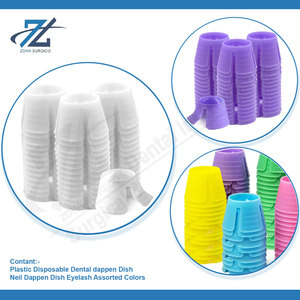 Plato Dappen Dental Manual desechable de plástico, 100 Uds., colores surtidos, grado A +, plato Dappen para pestañas, Pakistán - Product Image 4