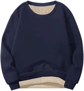 OEM Wholesale Custom Printed Crewneck Pullover Sweatshirt Winter Warm Sherpa <b>Fleece</b> <b>Hoodie</b> with Drop-shoulder for Women - Product Image 4