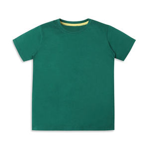T-shirts pour enfants d'été à col rond, manches courtes, en polyester/coton, lavés, respirants, à séchage rapide, écologiques, décontractés, couleur unie - Product Image 2