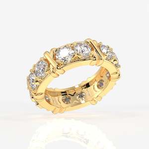 Anillo de Eternidad de Oro de 14K con Diamante Cultivado en Laboratorio de Corte Redondo - Product Image 2