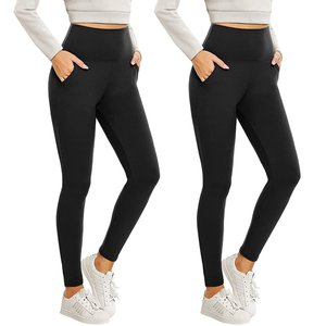 Venta al por mayor de alta elasticidad de elevación de cadera entrenamiento ropa deportiva Spandex Nylon cintura baja mallas sin costuras mujeres Pantalones deportivos fabricante - Product Image 3