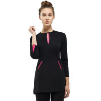 Uniforme de salon pour femmes personnalisé, tunique confortable en polyester, coton et élasthanne pour SPA, cabinet de beauté, cabinet médical
