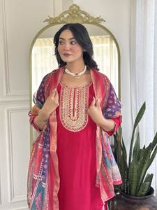 Trending Gharara Style Salwar Suit for Women <b>Indian</b> Party Wear with Designer <b>Kaftan</b> Overlay and Dupatta - Product Image 6