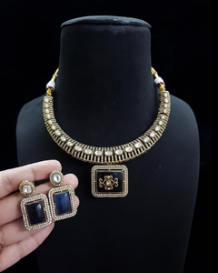 Beautiful Polki <b>Set</b> <b>For</b> <b>Women</b> Luxury Necklace With Earrings Classy And Stylish <b>Jewelry</b> High Quality Stones Adjustable Necklace - Product Image 2