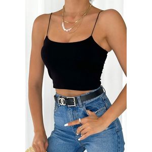 เสื้อครอปเกาะอกสายเชือกสำหรับผู้หญิงสีขาว - Product Image 4