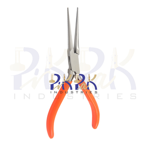 Pince à bec long mâchoires lisses et longueur 145mm avec poignées à ressort et en PVC boîte à joints fabrication de bijoux bricolage artisanat utilisation - Product Image 3