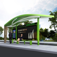 Abri de bus intelligent résistant aux intempéries avec écran LCD d'affichage d'informations et gestion à distance du contenu