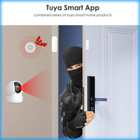 Detector Magnético Inalámbrico para Puertas y Ventanas, Control por Voz con Alexa/Google Home, Control por Aplicación Wi-Fi, Sin Hub/Sin Cámara, para Garaje/Hotel
