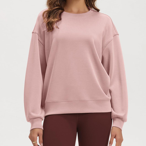 เสื้อกันหนาวแบบถักสำหรับผู้หญิงเสื้อสเวตเชิ้ตลำลองสตรีทแวร์โชว์ไหล่แบบมืออาชีพมีฮู้ดระบายอากาศเป็นมิตรกับสิ่งแวดล้อม - Product Image 6