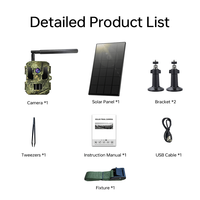 Caméra de surveillance solaire 4G LTE 64MP 4K avec vision nocturne infrarouge 66-98 pieds, étanche IP66, CMOS sans fil pour extérieur