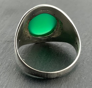 925 Sterling Silver Handmade Classic <b>Ring</b> Oval Cut Green Onyx Perfect Natural Gemstone <b>Crystal</b> Wedding Anniversary Gift for - Product Image 5