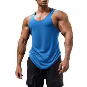 Haute qualité bleu Gym entraînement débardeur broderie personnalisée imprimé Logo conception pour l'été respirant tricoté hommes taille - Product Image 5