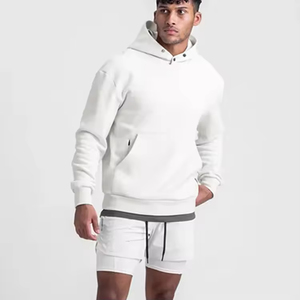 Ensemble short et coupe-vent à capuche zippé en coton et polyester personnalisable Ensemble sweat-shirt de survêtement grande taille pour l'hiver Ensemble sweat à capuche et short - Product Image 6