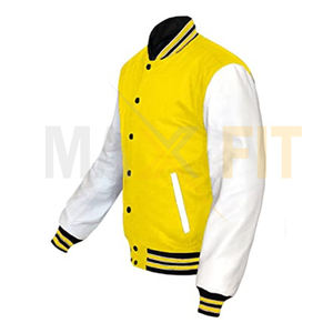 Chaquetas de lana para hombre de buena calidad 2025 manga de cuero blanco genuino Letterman College Varsity de MAXFIT ENTERPRISES - Product Image 2