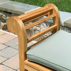 Banc d'extérieur Hammond en teck massif avec coussin et finition naturelle pour cour, villa, parc - Product Image 4