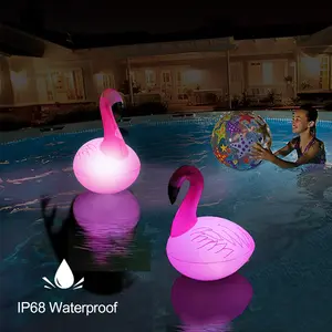 Amazon Đèn hồ bơi trang trí Giáng sinh New arrivals Inflatable năng lượng mặt trời Flamingo cho hồ bơi Spa Patio Đảng LED PVC hộp màu 90