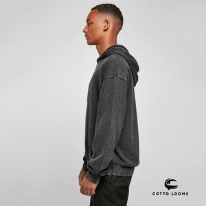 Conception personnalisée lavage à l'acide hommes sweats à capuche surdimensionné 500 gsm coton bouffée impression streetwear mode sweat à capuche en gros - Product Image 4
