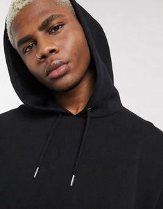 Artículos en Existencia, Sudaderas con Capucha Lisas de Algodón 100%, Color Negro, 320g, Sudaderas Casuales de Lujo Personalizadas para Hombre - Product Image 4