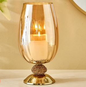 Centre de table de mariage en verre soufflé à la main, cylindre transparent, cheminée à bougie, support de bougie ouvert avec base en bois - Product Image 5