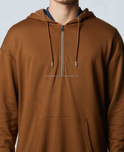 Sweat à capuche pour homme 100% coton avec logo personnalisé, épaules tombantes vierges, pull oversize, sweat à capuche en coton épais et respirant pour homme - Product Image 4