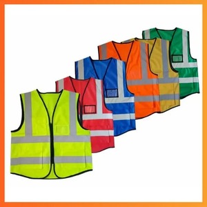Logotipo personalizado Chaleco DE SEGURIDAD Mezclado Naranja Azul oscuro Limón Alta visibilidad Dos tonos con bolsillos Trabajo Hi Vis chaleco reflectante - Product Image 3