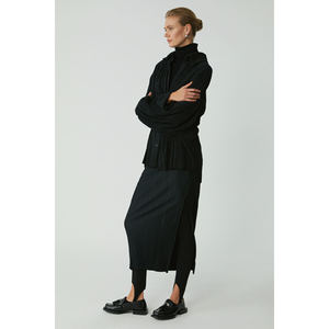 ETHIQUET Suen Women's Ribbed Look Oversize Wide Cut Buttoned Plus Size <b>Shirt</b> - Product Image 3