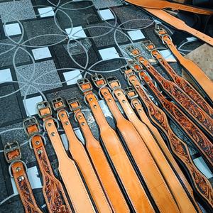 Western Tooled Dog Belt Top Seller Soft Padded Training Collar With Floral Painted Hand Carving Tooling Low Prices - Product Image 4