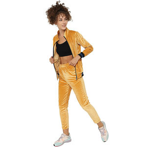 Ensemble de survêtement en velours décontracté pour femmes, 2 pièces, ensemble de pantalon en velours de coton pour femmes, grande poche, survêtement en velours pour femmes - Product Image 5