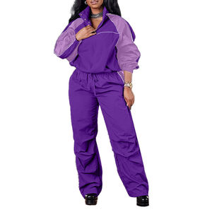 Chándal recortado de gran tamaño sudadera de peso pesado cortavientos personalizado Logo algodón Unisex mujeres conjunto de dos piezas Sudadera con capucha chándal - Product Image 1