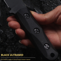 Couteau de poche fixe de survie et d'expédition haut de gamme, multifonctionnel, en acier Damas, à pointe tombante, personnalisé, garantie 1 an, vente chaude