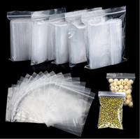 Transparent réutilisable PE fermeture à glissière Stand-up Design sac alimentaire étanche à l'humidité en plastique transparent pour croustilles thermoscellage