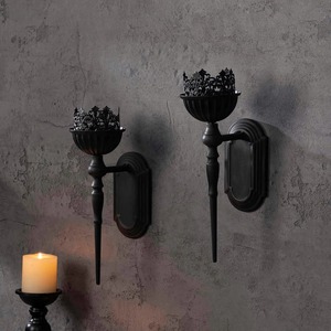 Black Royal <b>Wall</b> Candle Holder <b>for</b> Home Decor Artistic Design Hallway <b>Bedroom</b> Living Room <b>Wall</b> Display Handcrafted From India - Product Image 5