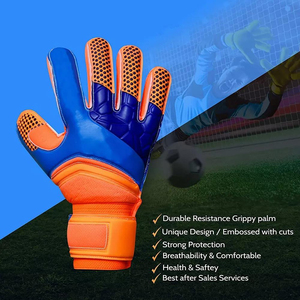 Gants de gardien de but de football personnalisés de haute qualité, en cuir imperméable, protection complète des doigts, fermeture à cordon, couleurs personnalisées - Product Image 4