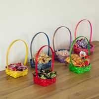 Panier-cadeau en bambou vietnamien coloré, écologique et super abordable, style antique, forme personnalisable pour Pâques, artisanat en osier
