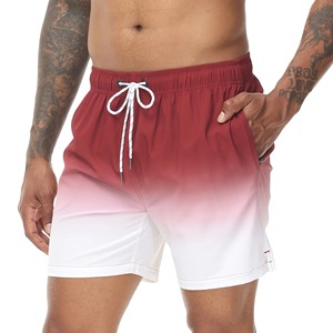 Shorts de bain pour hommes Shorts de bain dégradés Séchage rapide Shorts de plage avec poches zippées et doublure en mesh Maillot de bain tendance pour hommes - Product Image 3