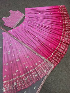 <b>Top</b> Selling Attractive two shaded Stylish Lehenga Choli For Indian Pakistani Womens In Wedding , Parties and <b>Festival</b> occasion - Product Image 4