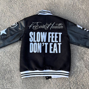 Veste de baseball pour homme, de haute qualité, écologique, coupe-vent, hiver, broderie chenille, laine, fabrication OEM - Product Image 2