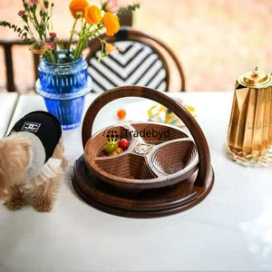 Panier à fruits secs en bois moderne de qualité supérieure, écologique, fait à la main, bol à collation polyvalent pour la maison et l'hôtellerie - Product Image 1