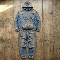Ensemble sweat-shirt et pantalon de survêtement en molleton 100% coton français 480g, taille plus, vintage, pour homme, avec logo personnalisé