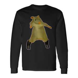 2025 Trendy Long Sleeve <b>T</b>-<b>Shirt</b> Rats Dance <b>Meme</b> Promotional Customizable <b>Shirt</b> - Product Image 1