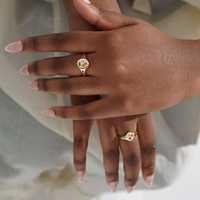 Soldes de Noël : Bague minimaliste pour femme en argent sterling 925 plaqué or, sertie de zircone cubique ronde colorée, motif étoile polaire