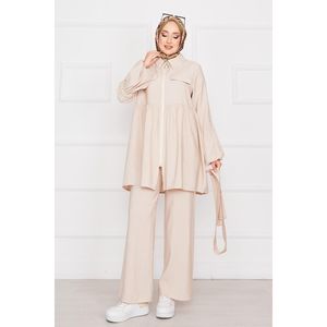 ชุด2ชิ้นซิปแขนบอลลูนสีเบจ - Product Image 2