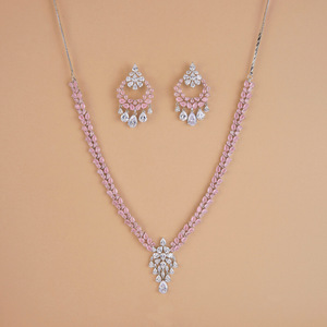 ชุดสร้อยคอดีไซน์สวยคลาสสิกพร้อมลูกบาศก์เซอร์โคเนียโรเดียมชุบเพชรสำหรับเครื่องประดับแฟชั่น - Product Image 3