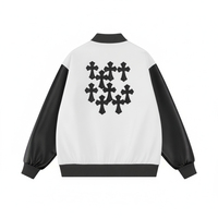 Veste universitaire de baseball américaine pour hommes et femmes, style Letterman |   Veste décontractée coupe-vent en cuir véritable