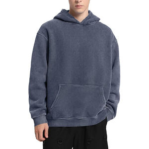 La última Sudadera con capucha de lavado ácido de gran tamaño para hombres, ropa de calle, sudaderas con capucha Vintage personalizadas, proveedor a granel, fábrica de ropa - Product Image 2