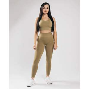 ผ้าถักไร้รอยต่อ 51% โพลีเอไมด์ 38% โพลีเอสเตอร์ 11% อีลาสเทน กางเกงเลกกิ้งทรงสอบเอวสูงสำหรับผู้หญิง แบบไร้รอยต่อ รุ่น Chai พร้อมดีไซน์รัดรูป - Product Image 5